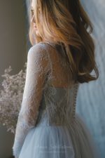 Blue wedding dress from Chantilly lace by Anna Skoblikova