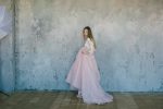 Pink wedding dress with milk lace by Anna Skoblikova