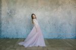 Pink wedding dress with milk lace by Anna Skoblikova