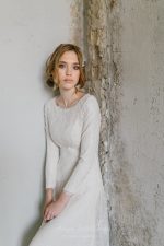 Luxurious winter lace wedding dress