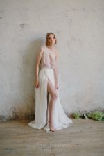 Two piece wedding dress from top and wrap skirt