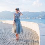 Luxurious gray-green evening and wedding gown - Image 3