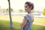 Luxurious gray-green evening and wedding gown - Image 4