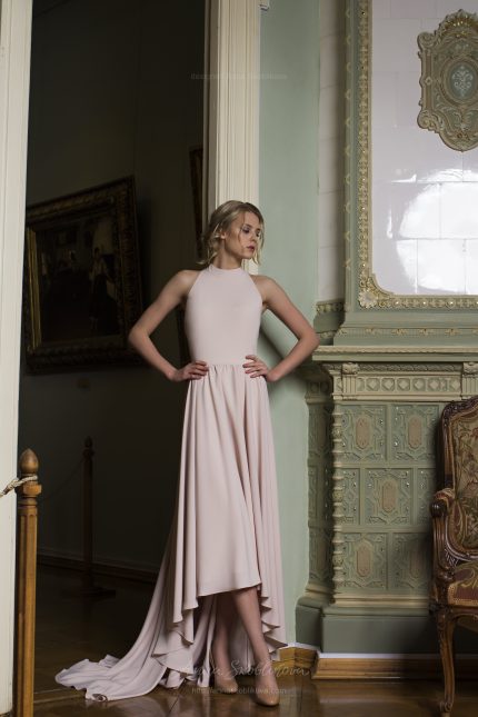Yunona - An unusual design idea applied in a skirt makes a simple dress spectacular and feminine - Anna Skoblikova - High low wedding dress - Simple wedding dress
