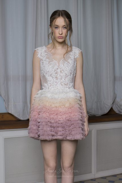 Valentina - Stunning wedding dress features the ombre hand-maid skirt beautifully embellished with Spain lace \\ Anna Skoblikova