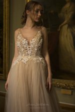 Daniella - The airy unique wedding dress featuring our signature hand-crafted Spanish lace embroidery \\ Anna Skoblikova