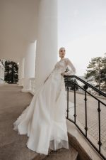 Long sleeve wedding dress - Enigma with Hand Embroidery