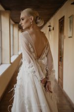 Long sleeve wedding dress - Enigma with Hand Embroidery