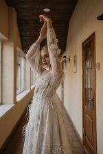 Long sleeve wedding dress - Enigma with Hand Embroidery