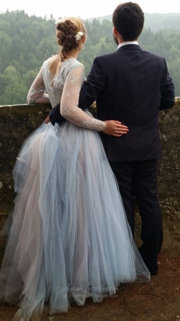 Blue Wedding Dress - 0019 by Anna Skoblikova