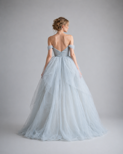 Blue Off the shoulder Wedding Dress by Anna Skoblikova