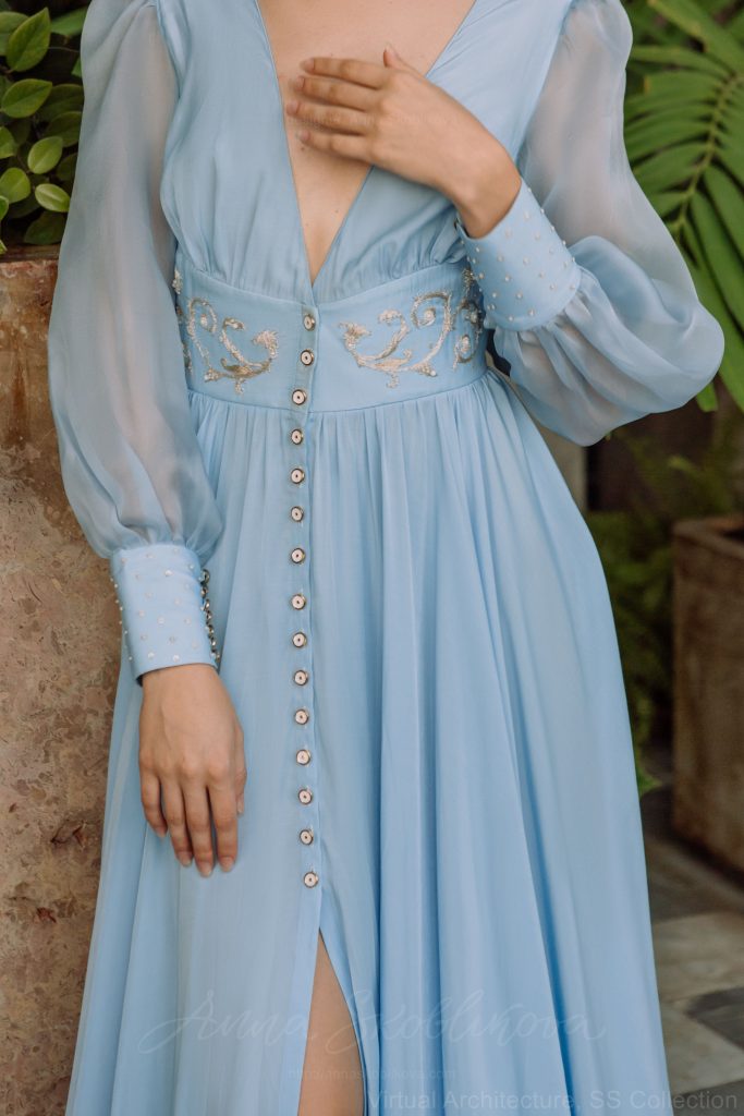 long sleeve flowy wedding dress Anna Skoblikova 0176 Photo 3
