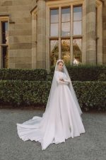 Long sleeve satin wedding dress - Polar Star - Image 7