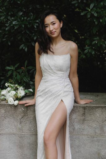 Square neck wedding dress with low back - Krystal